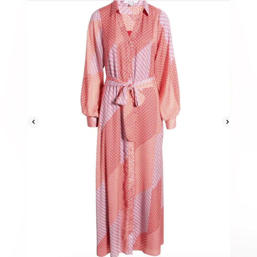 Btfl Life Ivonne Long Sleeve Maxi Shirtdress